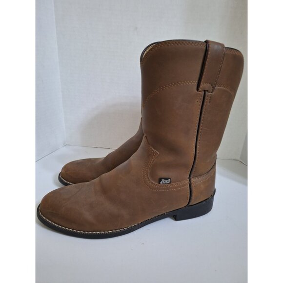 Justin Roper Basics Work Boots JBL3001 Brown Mens Size 10D Cowboy  Round Toe - Picture 3 of 11